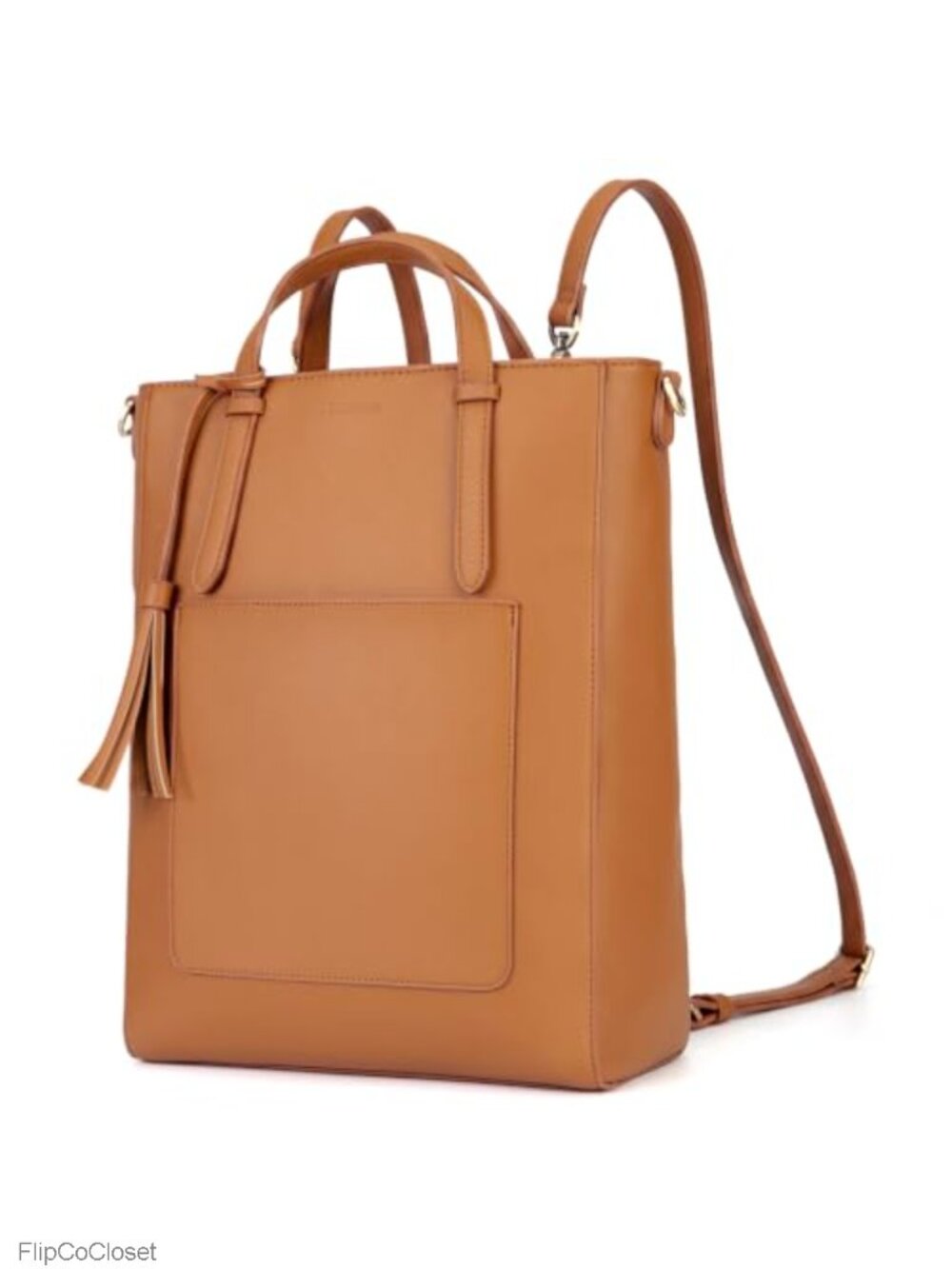 ECOSUSI Vegan Leather Convertible Laptop Tote Backpack Shoulder Bag